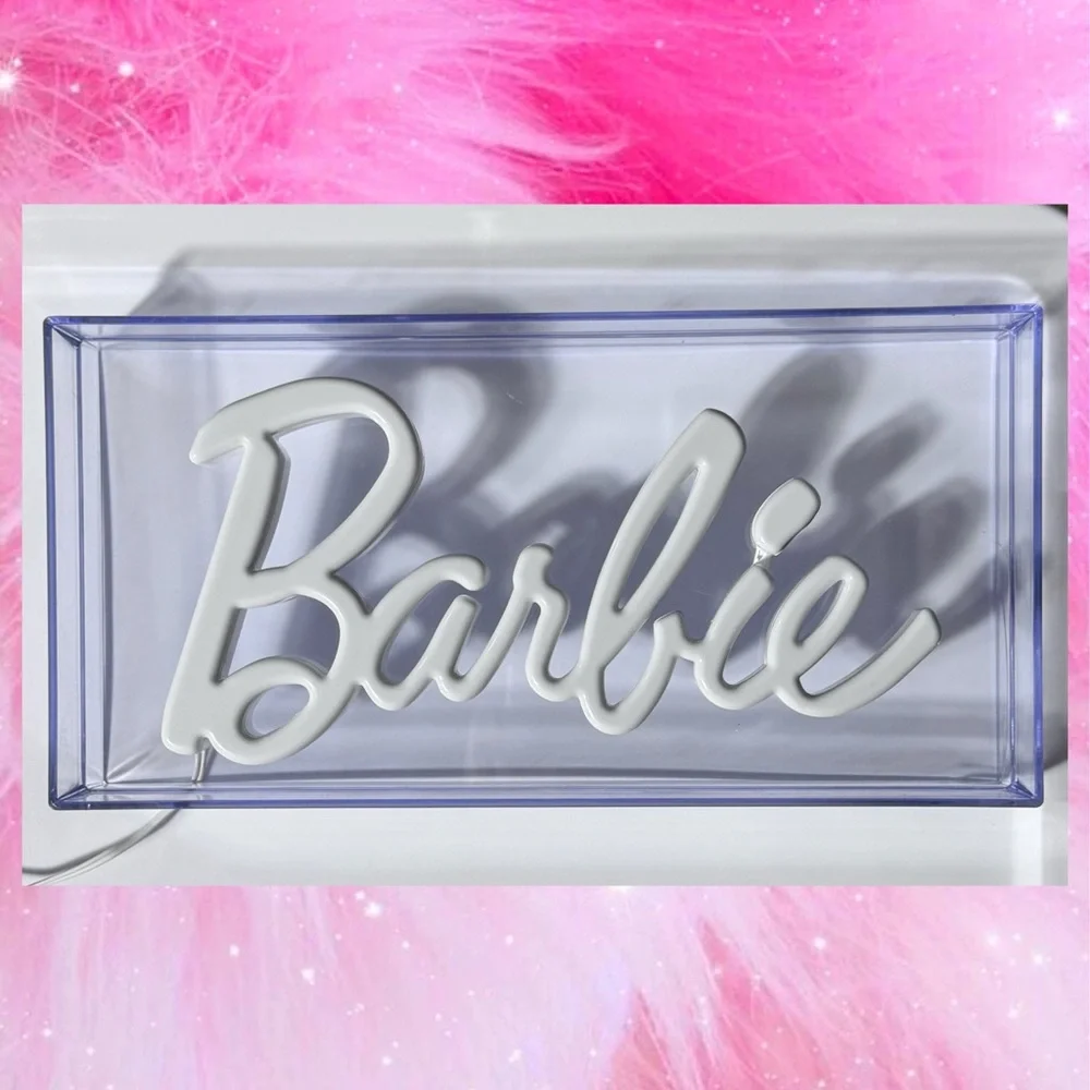 NWT Barbie Logo LED Neon Pink Light‎ Sign - USB Powered